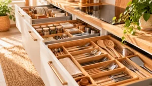 Cómo elegir separadores y organizadores para cajones de cocina